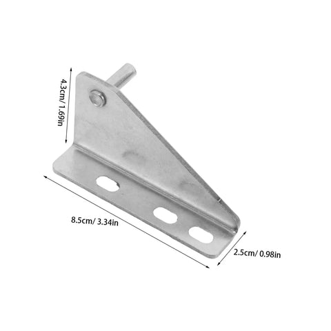 Top Shelf Stainless Steel Freezer Door Pivot Hinges 2 Pieces Set For Chest Freezer Silent Triangle Replacement Fridge Parts, metal hinge close-up.