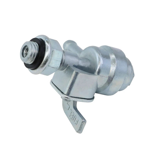 Close-up of Gas Tank Fuel Switch Valve Petcock with 10x1.25 Threading, 90 Degree On Off, for Universal Generator Fuel Valve Installation