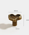 Antique Brass Heart Cabinet Knobs With Hammered Texture Solid Metal Drawer Pulls And Handles For Boho Nursery Dresser Kitchen Cabinets