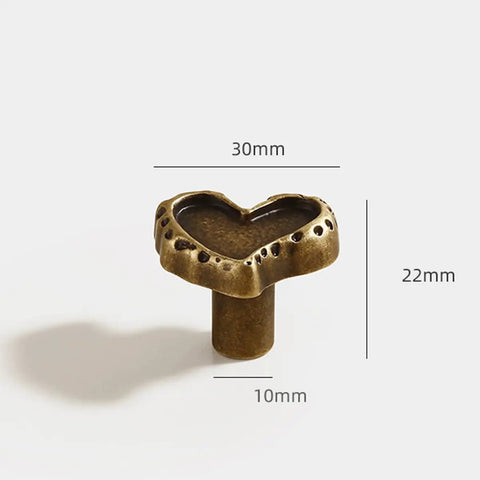 Antique Brass Heart Cabinet Knobs With Hammered Texture Solid Metal Drawer Pulls And Handles For Boho Nursery Dresser Kitchen Cabinets