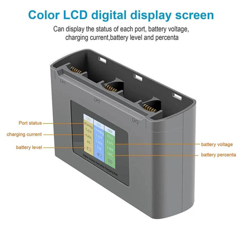 Two Way Battery Charging Hub For Mini 4K Mini SE And Mini 2 Drones Charge Up To Three Batteries In Sequence With Color LCD Display