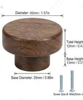Top Shelf Mid Century Modern Walnut Mushroom Cabinet Knobs slick round drawer pull, 40mm diameter, premium quality hardware.