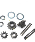 Parts of Electric Tricycle Differential Gear Assembly And Gearbox Kit with planetary bevel gear and shafts on white background.