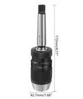 Keyless Drill Chuck MT2 Morse Taper Mount Three Jaw for Lathe and Milling Machine, 172mm length, 42.7mm width, JT33