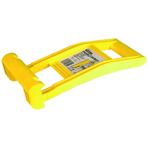 14 Inch Yellow Panel Carry Handle With Angled Grip for easy transport and grab and go lifts, showing high-visibility yellow material.