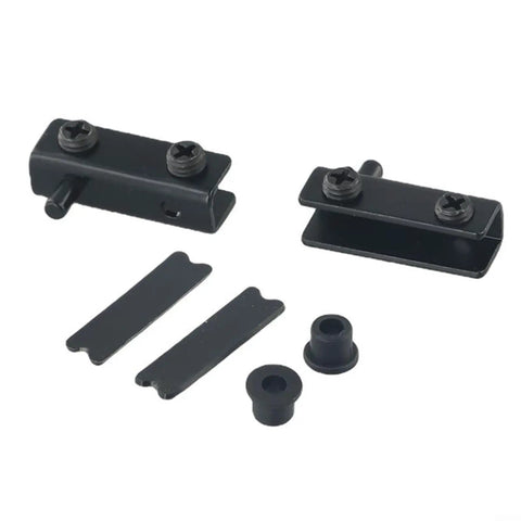 2 Pack Glass Door Hinges No Drill Stainless Steel Pivot Swivel For 5 To 6mm Glass With Rubber Cushions Black Ideal For Cabinets