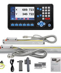 Front view of 2Axis LCD DRO Digital Readout For Lathe And Milling Machines With 5um Linear Scales 16 By 40 Inch Glass Optical Encoder