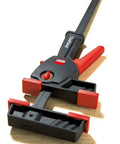 No Sweat One Hand Clamp And Spreader For Tough Woodworking 18 Inch Span, featuring red accents and quick twist dial.