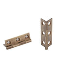 Tiny Solid Brass Hinges One And A Half Inch Four Pack Antique Bronze Cabinet Hinges for jewelry box chest and wood drawer.