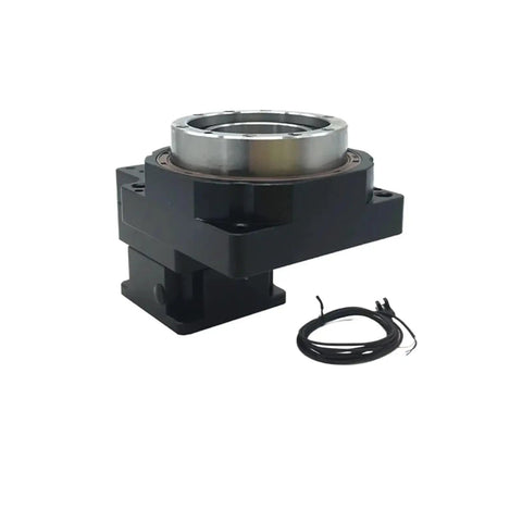 Hella Precise CNC Hollow Rotary Table With Nema17 Stepper Motor And 40Mm Servo Reducer angle view showcasing durable black material.