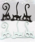 Cat Cutting Die Set For Card Making And Scrapbooking, Metal Die-Cuts For Paper Craft, 3 Pack Cats 6.7x10.8 CM in black and white