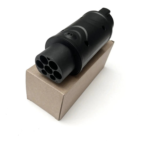 Type 1 To GBT EV Charger Adapter Supports 32 Amp 7 Point 4 Kw For Chinese Electric Vehicles Portable J1772 Wall Connector converter on a box.