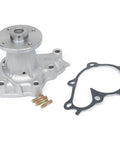 Direct Replacement Engine Water Pump For Nissan D21 And Infiniti M30, aluminum pump, gasket, bolts included, ready for installation.
