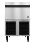 Badass Commercial Cubelet Ice Machine Featuring Efficient Air Cooled Design And Generous Built In Storage Bin Cranks Out 300 Pounds Daily Of Smooth Nugget Ice For Busy Restaurants, front view, stainless steel finish.