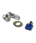 Heavy Duty Tubular Cam Locks Keyed Alike Cylinder Hardware with mounting plate and blue key for lockers and cabinets.
