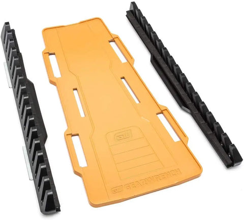 Two Piece Reversible Wrench Rack Set With 16 Slots Per Rack For Up To 32 SAE And Metric Wrenches Up To 1 Inch Or 25 Mm, disassembled