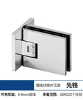 Badass Brass Frameless Shower Room Glass Door Clamp With Top Shelf Chrome Finish for Bathroom, 90-degree pivot hinge.