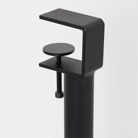 Badass Adjustable Telescopic Table Legs With F Shape Clamp Mount Black Steel Support Hardware showing clamp detail for installation.
