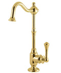 Vintage Cold Water Filtration Faucet In Polished Brass Finish, Easy Install, Delivers Clean Cold Water, 10.5 Inch Spout