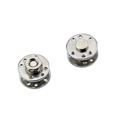 Chrome disk-damping hinge with mounting flange, 360° rotation, 6 N.m torque; two hinges shown