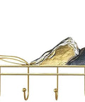 Slick Wall Mounted Coat Rack And Heavy Duty Entryway Hooks For Tiny Quarters Nordic Style with gold finish and artistic mountain design.