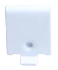 20 Pack Adjustable White Steel Pilaster Shelf Support Clips For 255 Series Pilasters shown from the front, highlighting the sleek white design.