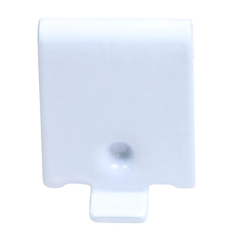 20 Pack Adjustable White Steel Pilaster Shelf Support Clips For 255 Series Pilasters shown from the front, highlighting the sleek white design.