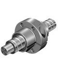 R151221013 Heavy Duty Ball Screw Nut Assembly For Rock Solid Linear Motion Transfer In Machinery And Automation Gear Built Tough With Hella Precise Tracking And Smooth Operation Every Time, showcasing silver metal structure.