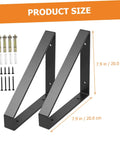 Hefty Corner Brace Shelf Brackets 2 Pack Beefy Triangle Wall Mounts For Floating Shelves Straight Up Heavy Duty Steel Angles 7.9-inch size