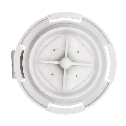 Washer Drain Pump Motor For Front Load Washers Replacement, Electric Waste Water Outflow Pump With High Flow Impeller, Easy Install, Quiet Operation, Durable Build, Fits Most Major Laundry Machines, white plastic front view