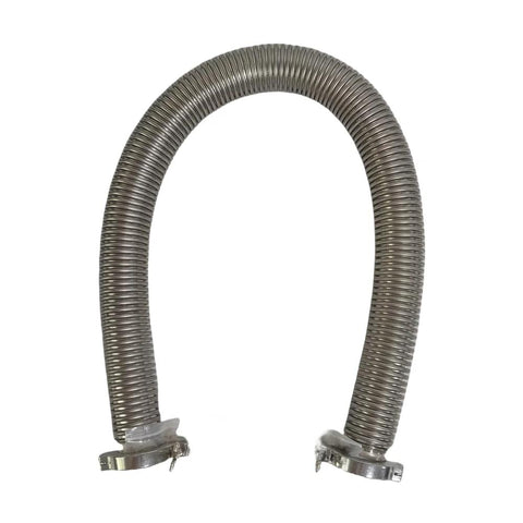 KF40 stainless steel vacuum bellows hose, 250mm, curved U-shaped with metal clamps