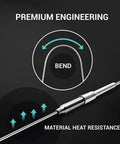 Flexible K Type Inconel 600 Thermocouple Probe, 1mm Diameter by 150mm Length with 1000mm Lead showing engineering details