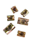 Heavy Duty Furniture Barrel Nuts And Cross Dowel Pins Kit, Slotted Iron Dowel Pins M5 M6 M8, shown scattered for DIY projects