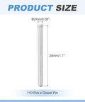 Top Shelf 110 Pack Stainless Steel Shelf Pins For Cabinets And Furniture Solid Grip With Smooth Nickel Finish Rust Resistant Dowel Pegs Built Tough To Handle, 2mm x 28mm size.