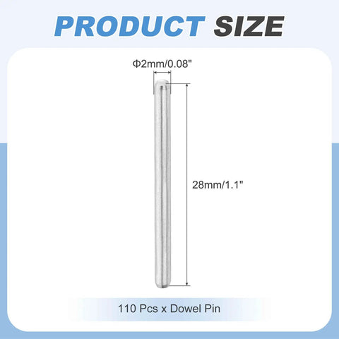 Top Shelf 110 Pack Stainless Steel Shelf Pins For Cabinets And Furniture Solid Grip With Smooth Nickel Finish Rust Resistant Dowel Pegs Built Tough To Handle, 2mm x 28mm size.