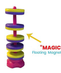 Magnet Science Kit For Kids Ages 8 To 12 Hands On STEM Fun with colorful floating magnetic rings stacked on a pink rod.