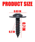 Hardcore 40 Pack M4.8 X 17.8 Mm Phillips Truss Head Self Tapping Screws Black Coated Steel Fasteners size dimensions labeled
