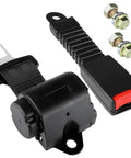 Sweet 61 Inch Retractable Dot Lap Seat Belt Universal Two Point Adjustable Strap For Golf Carts, includes buckle and bolts.