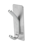 Insane Grip No Drill Towel Hooks Six Pack Silver Rust Proof Heavy Duty Bathroom Wall Mount With Ultra Thick Adhesive side view of a single hook