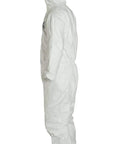 Disposable Coverall Suit With Elastic Wrists, Ankles And Hood For Pesticide And Paint Jobs, White, 3XL, side view