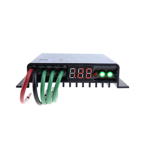 Front view of MPPT Wind Turbine Charger Controller 12V 24V 500W Auto Match IP67 Waterproof Wind Generator Controller with display.