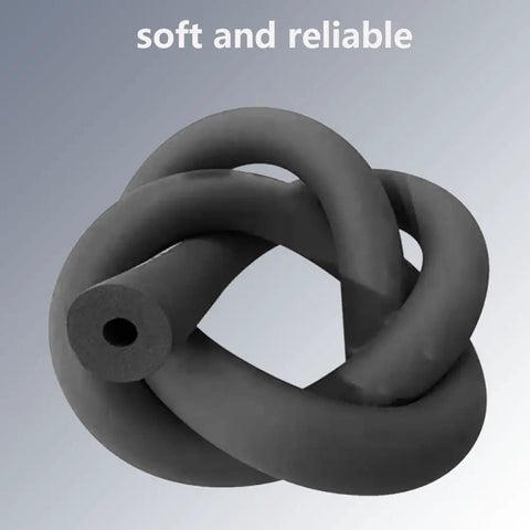 Foam Pipe Insulation Tubing, 1 Inch Inner Diameter, About 1.72 Inch Outer Diameter, Six Foot Length, knotted demonstration.