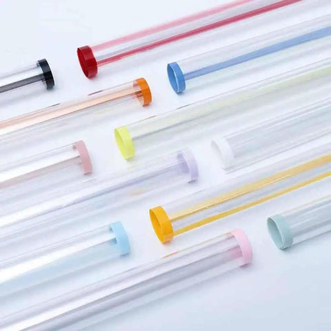 Colorful tubes for Waterproof Flower Wrapping Paper For Bouquets, 20 Sheets 22.83x22.83 Inches, Durable Floral Packaging Paper.
