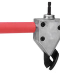 Heavy Duty Metal Sheet Cutter For Electric Drill With Universal 7mm Hex Shank, red ergonomic handle, side view