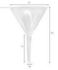 Side view of Ten Pack Filter Funnels With Three Point Six Inch Wide Openings Made From Chemical Resistant Polyethylene Super Handy For Lab