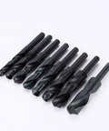 Rock Solid 8 Piece HSS Drill Bit Set 13 To 25 Millimeters High Speed Steel Reduced Shank Design for clean drilling in wood and metal.