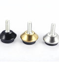 Black, gold, and silver 16 Pack Adjustable Furniture Leveling Feet, Tough as Nails Metal Levelers for Cabinets, Tables and Chairs