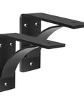 Tough As Nails 2 Pack Carbon Steel Mantel Brackets For Fireplace Wall Mount, matte black, 7x6in, durable design for heavy shelves.