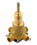 All Metal Three Way Diverter Valve For Plumbing, Non Shared Design, Easy One-Hole Install, One Half Inch IP Inlet And Outlet, Threaded