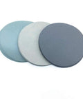 Awesome 5 Inch 125 Mm Round Sanding Discs With Hook Loop Backing For Polishing Metal Wood And Rust Removal On Cars Or Furniture Surfaces. Set of three discs in various colors.